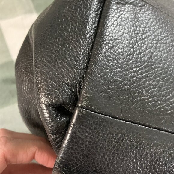 Coach Madison Cafe Carryall Womens Black Pebbled Leather Shoulder Bag Purse - Picture 12 of 16